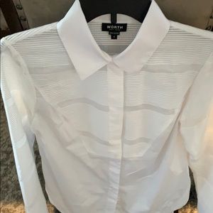 WORTH White Button up w/Texture embellishment.Sz S